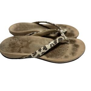 Vionic Dillon Toe Post Leopard Flip Flop Size 8